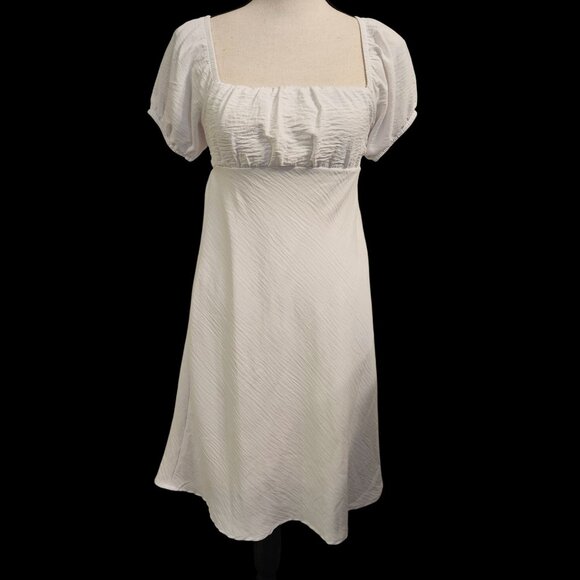 No Boundaries Dresses & Skirts - White Baby‎ Doll Dress Milkmaid Puff Sleeve XS